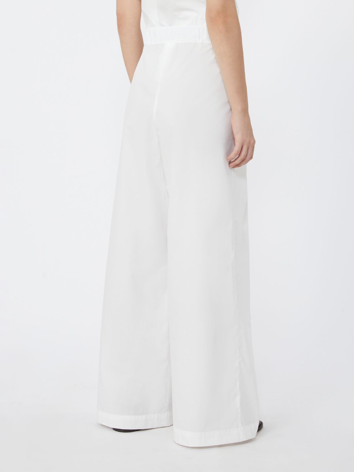 Wide-leg cotton poplin trousers - WHITE - 3