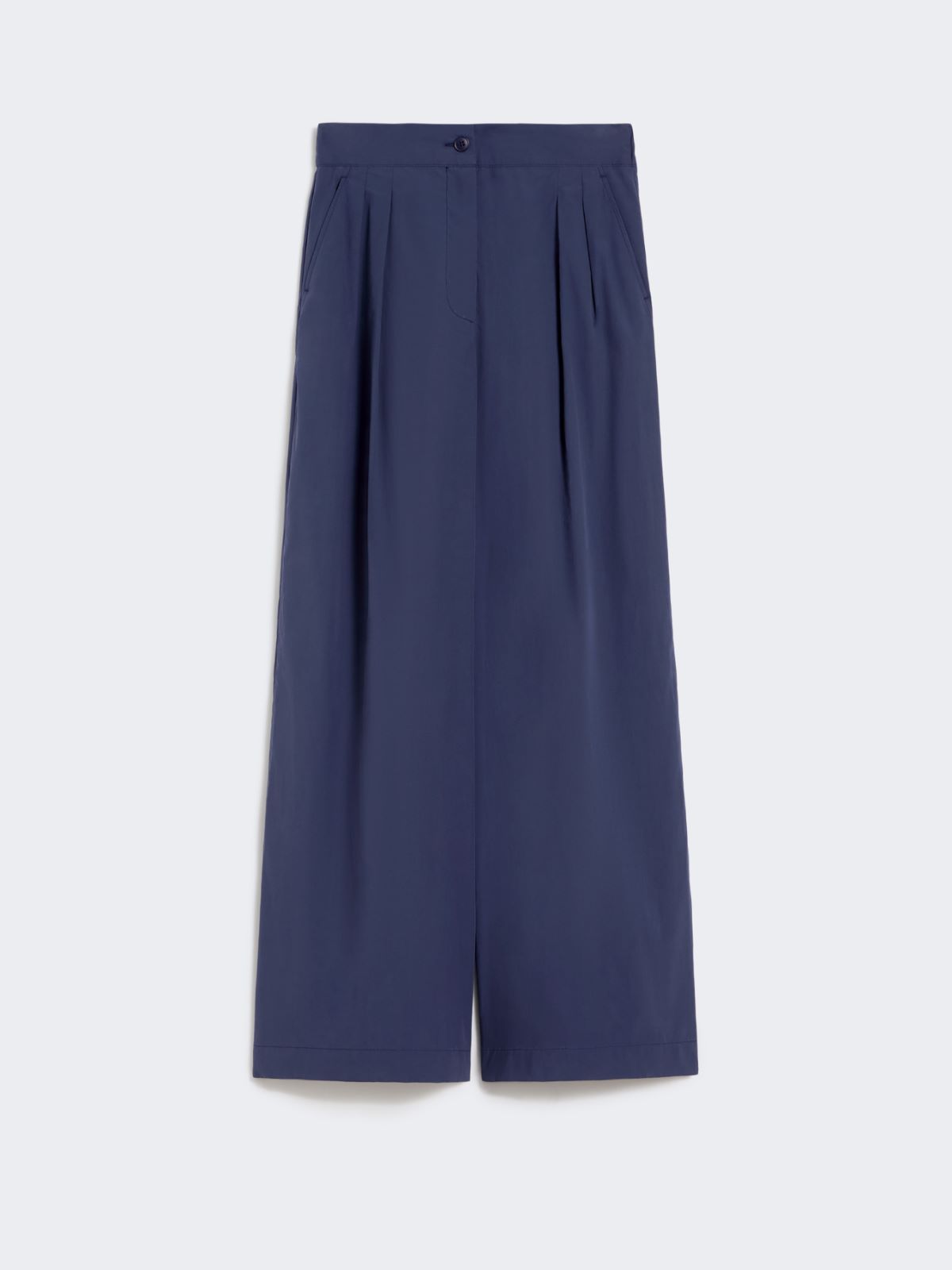 Wide-leg cotton poplin trousers - NAVY - 5