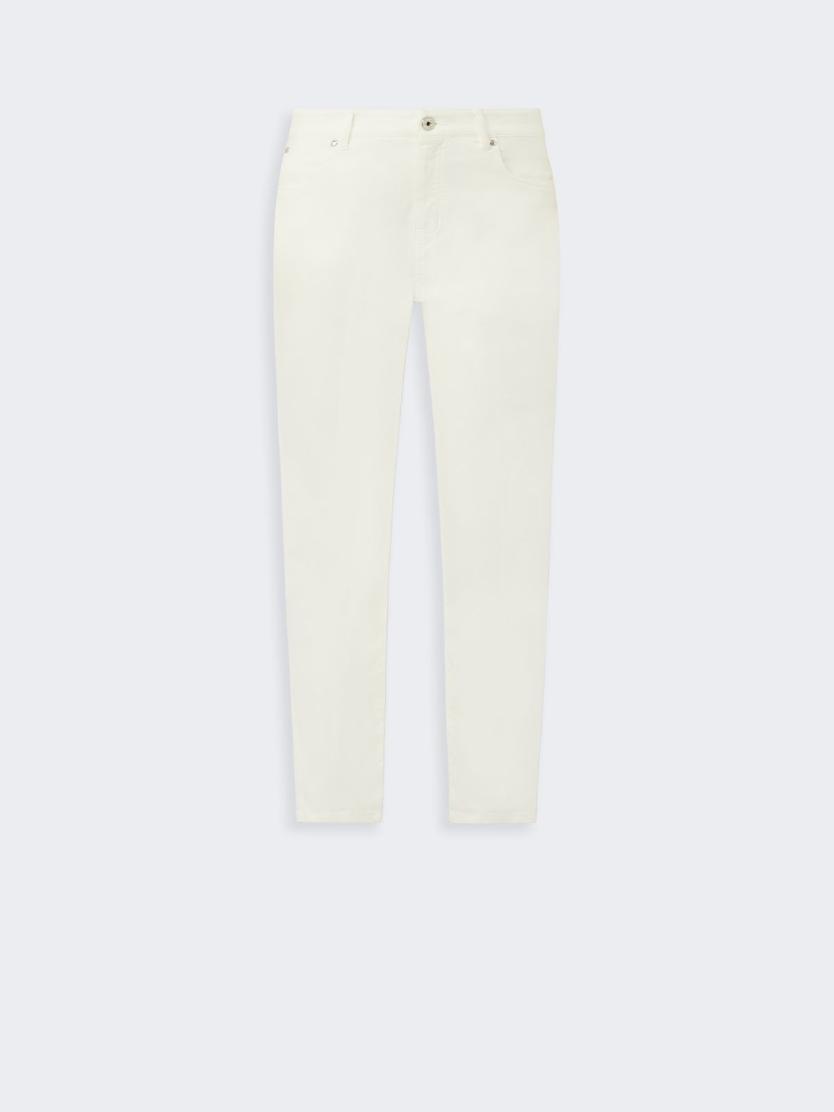 Slim-fit stretch cotton trousers - WHITE - Max Mara - 4