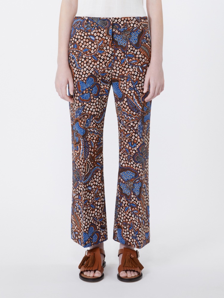 Printed basketweave cotton trousers - TOBACCO - Max Mara - 2