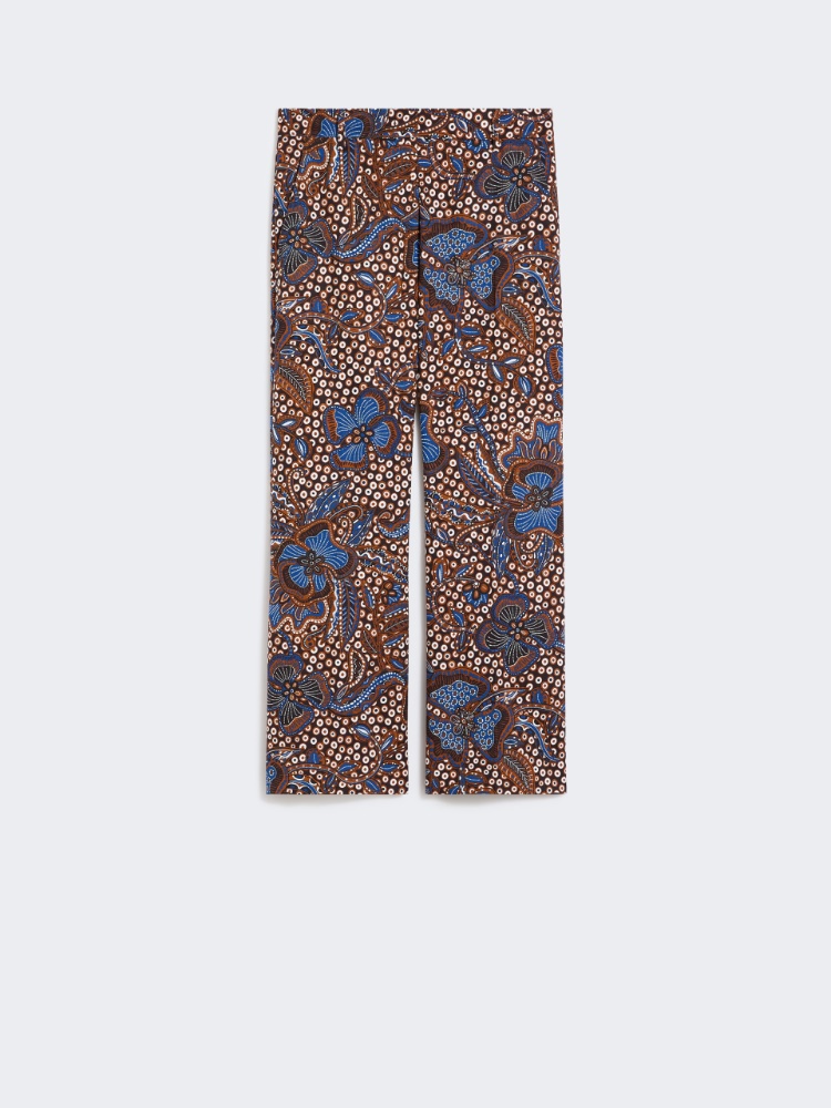 Printed basketweave cotton trousers - TOBACCO - Max Mara - 5
