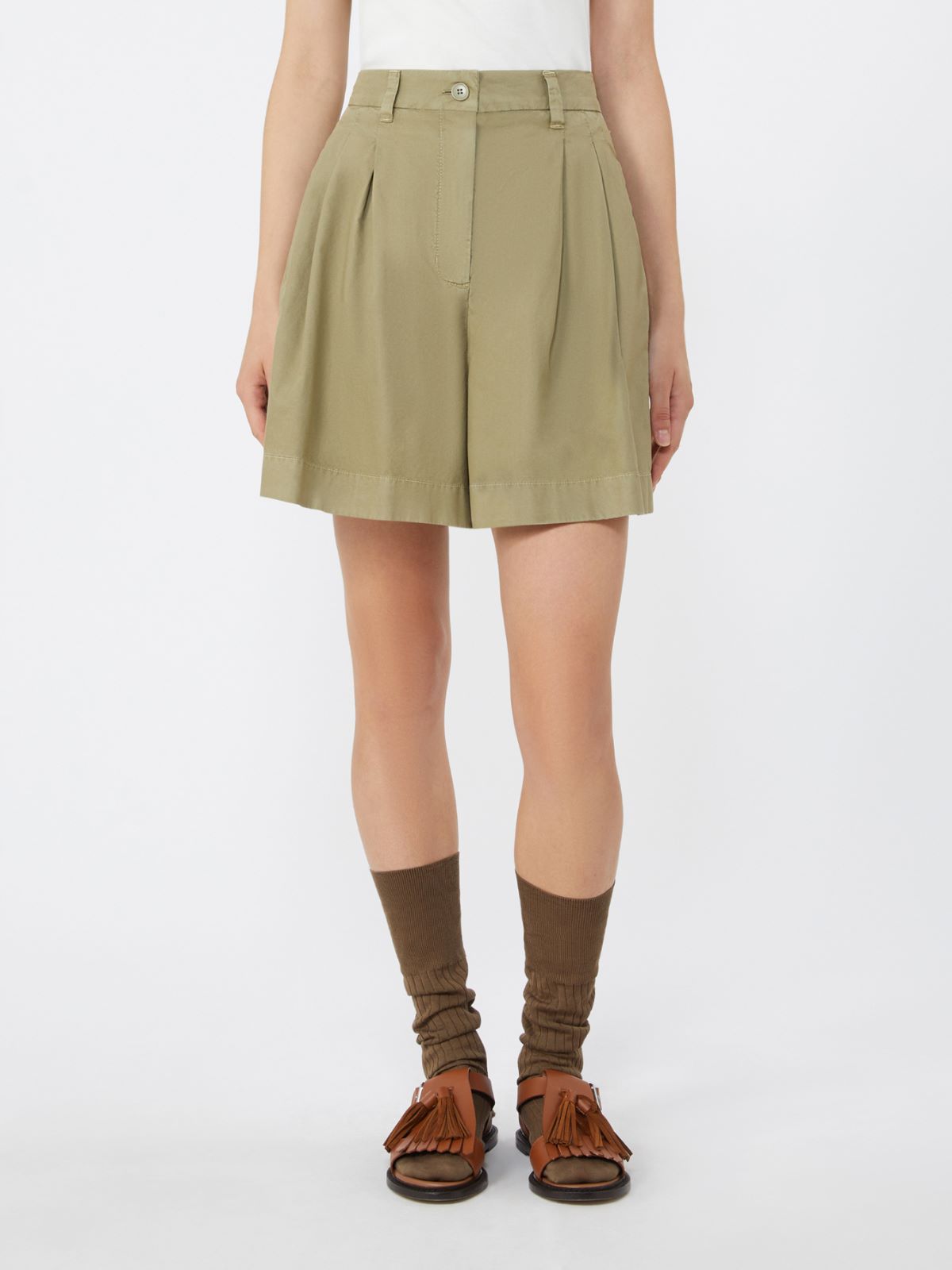 [アルモニア] ピュア コットン バミューダ パンツ - OLIVE GREEN - Max Mara - 2