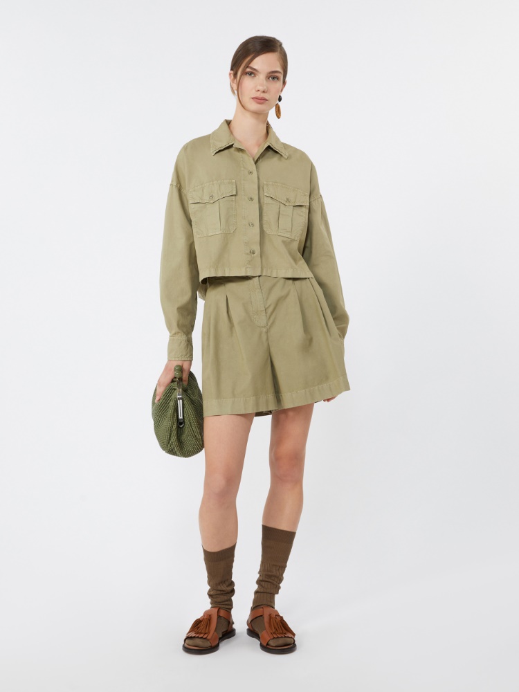 [アルモニア] ピュア コットン バミューダ パンツ - OLIVE GREEN - Max Mara - 1