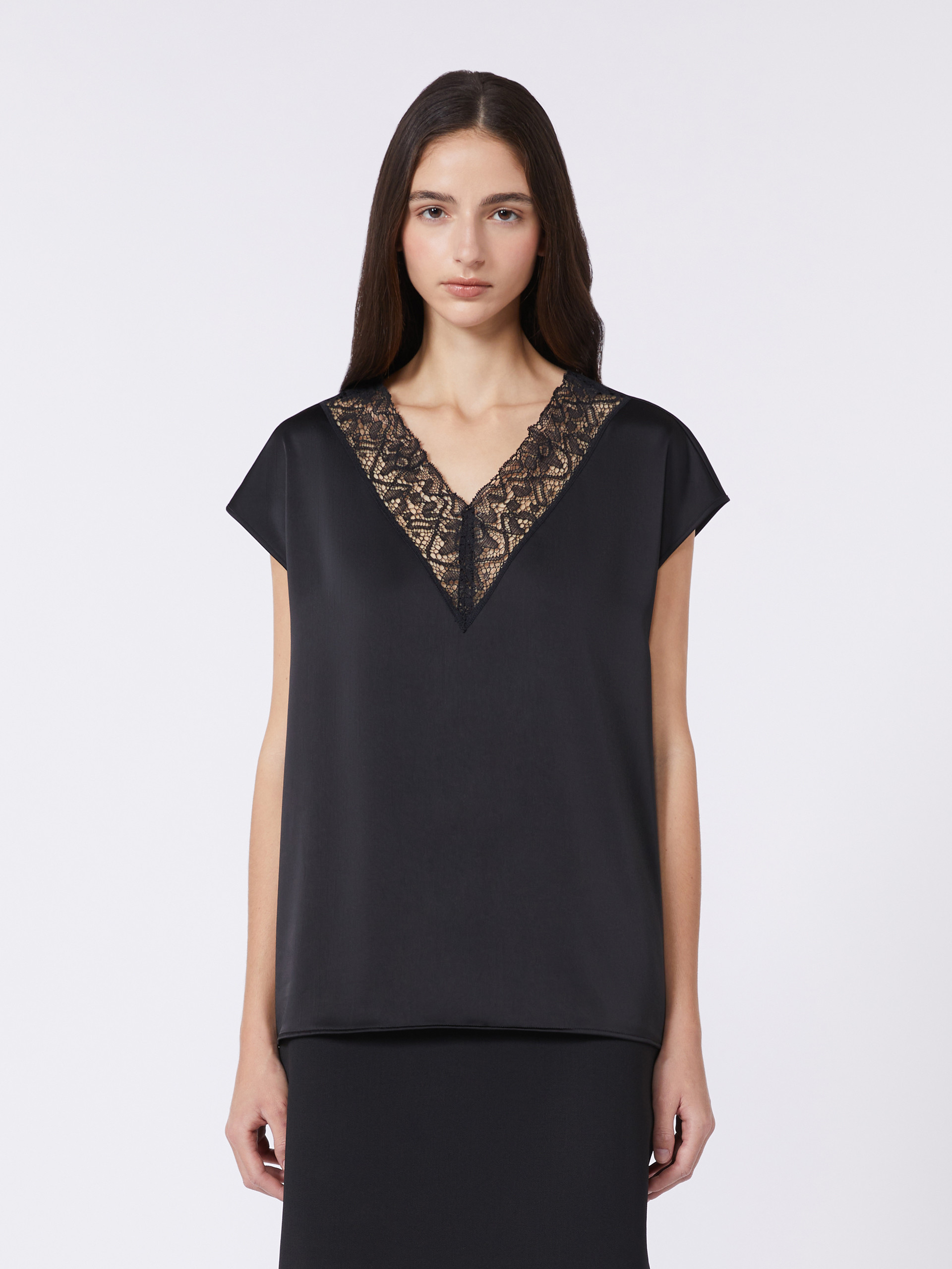 Feminine satin top - BLACK - Max Mara - 2