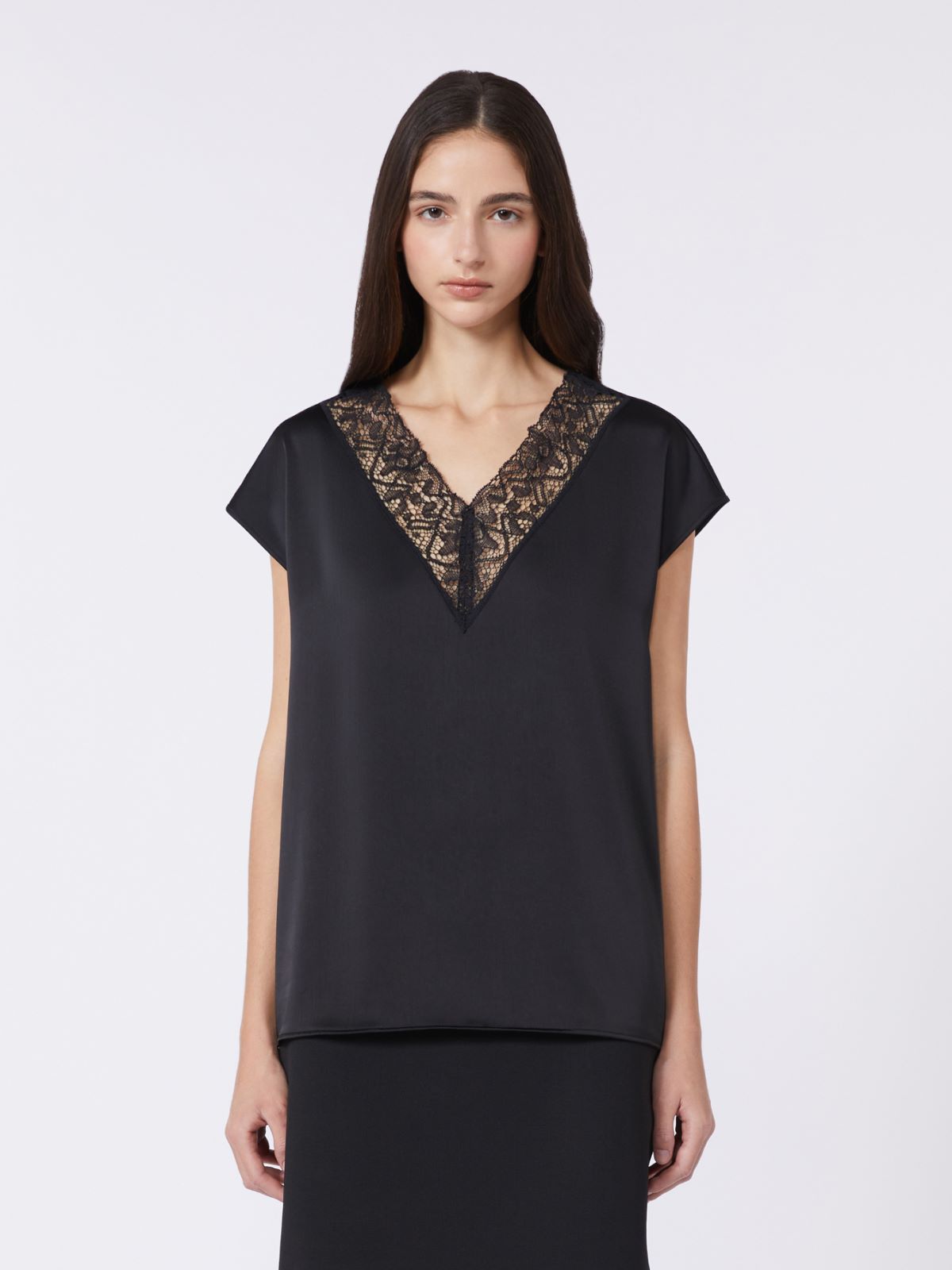 Feminine satin top - BLACK - Max Mara - 5