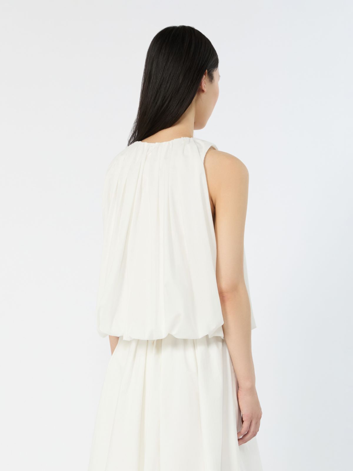 Cotton muslin top - WHITE - 3