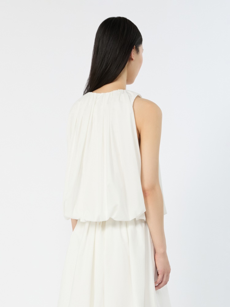 Cotton muslin top - WHITE - 3