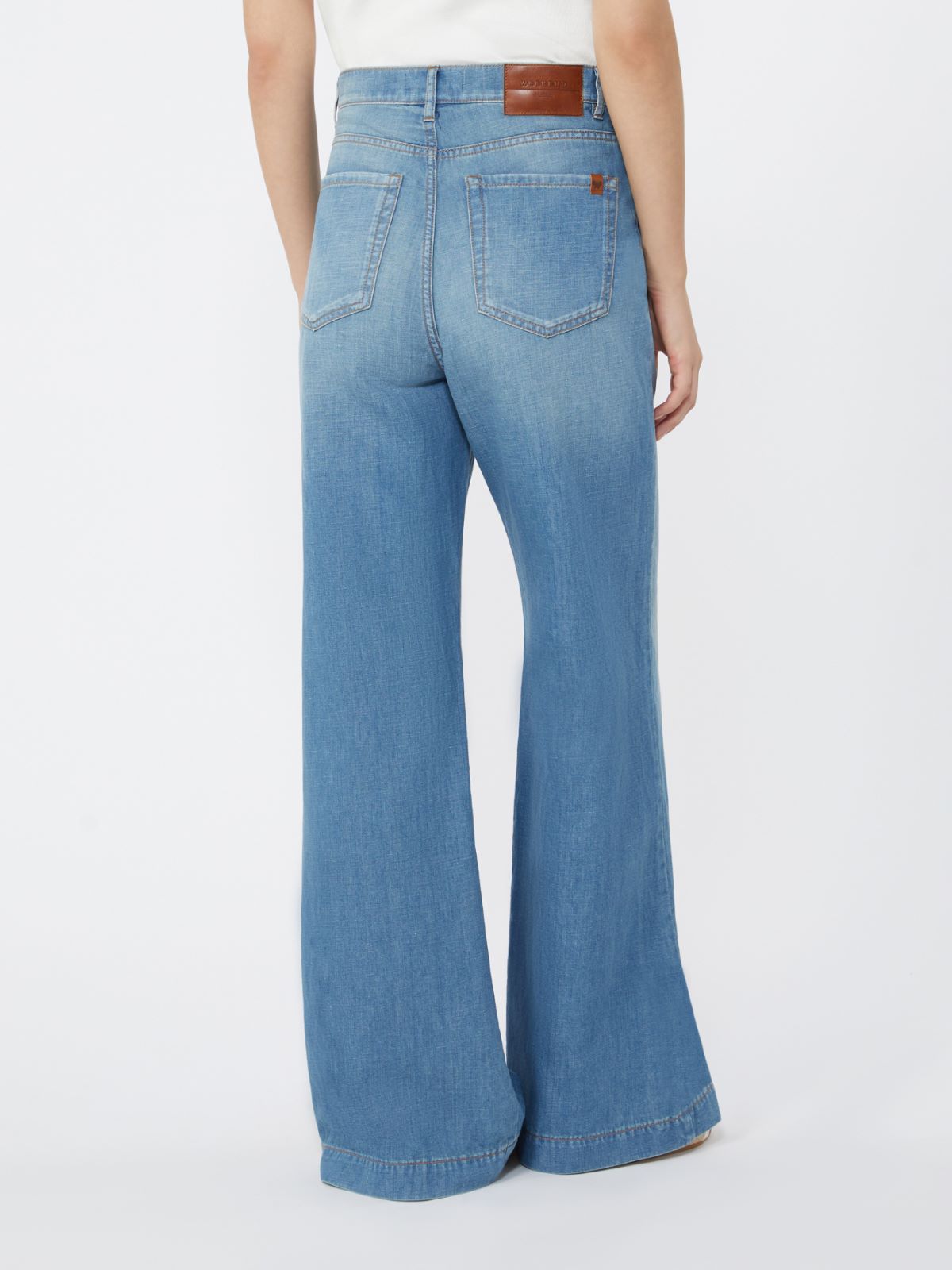 Linen and cotton denim jeans - NAVY - Max Mara - 8