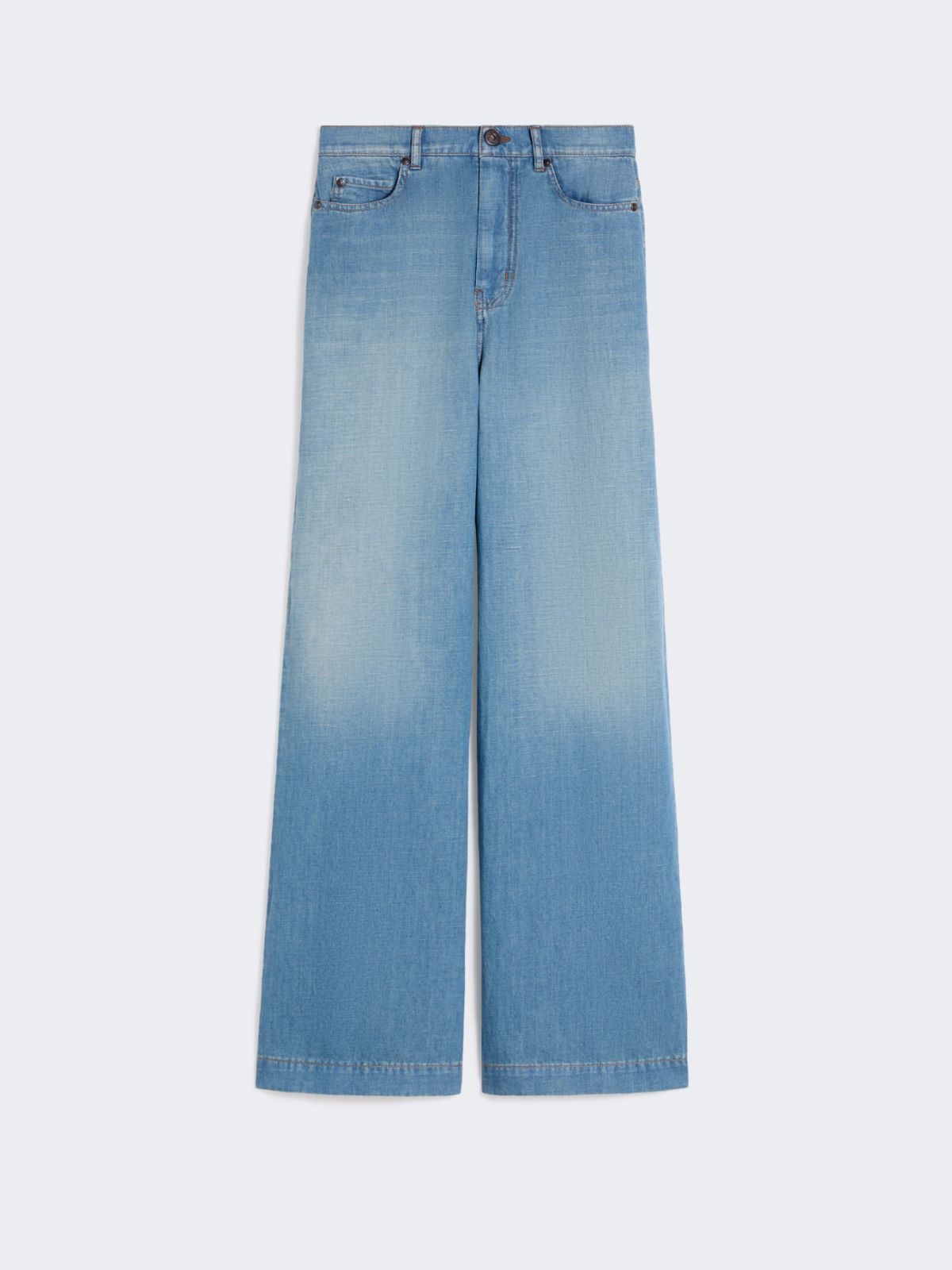 Linen and cotton denim jeans - NAVY - Max Mara - 8