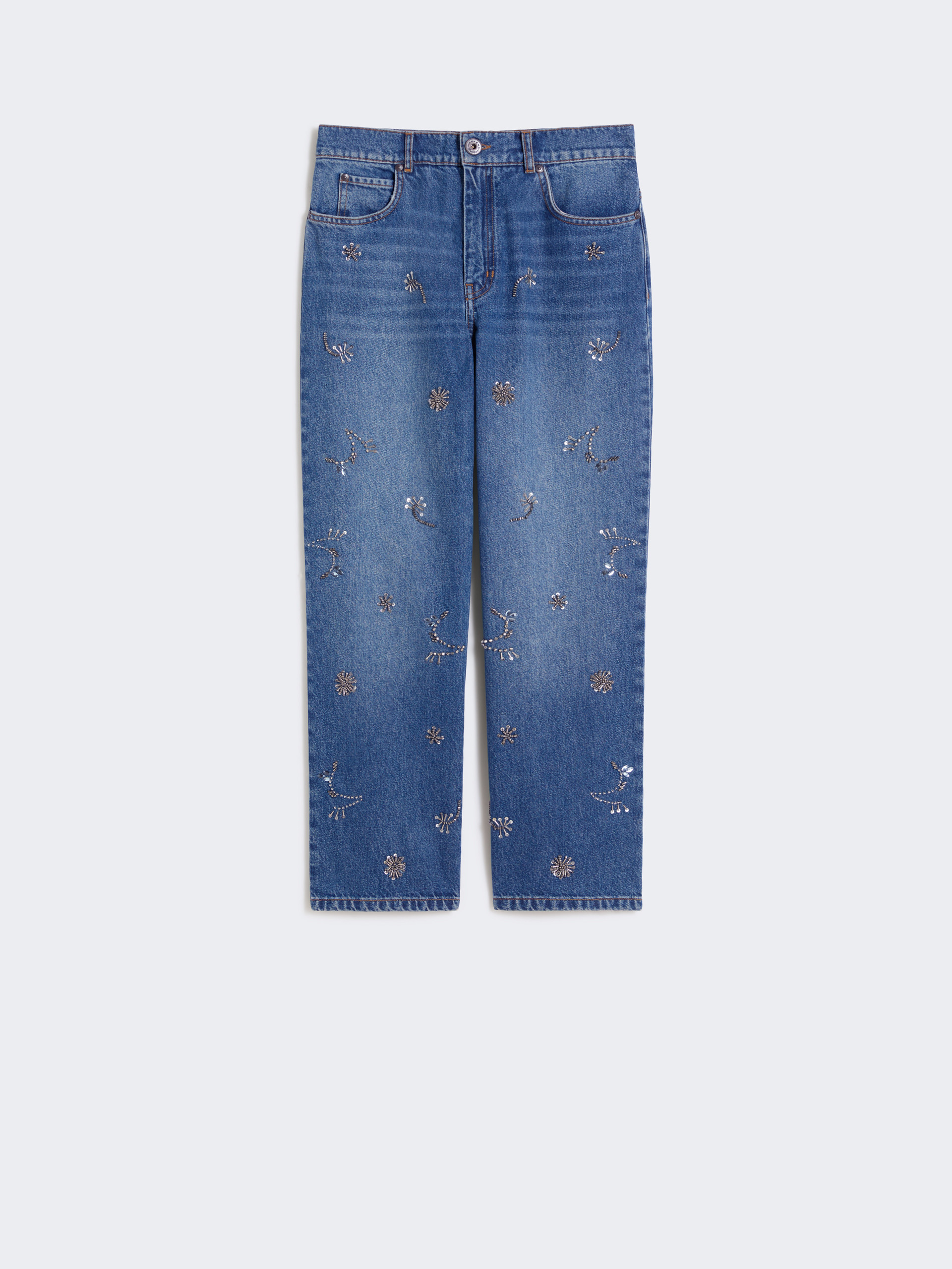 Embroidered denim jeans - NAVY - Max Mara - 4