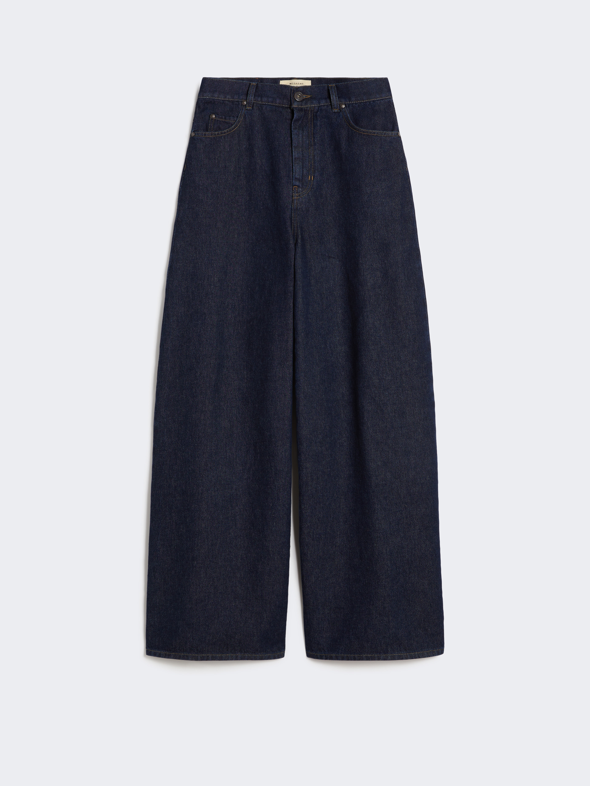 Cotton denim wide-leg jeans - NAVY - Max Mara - 4
