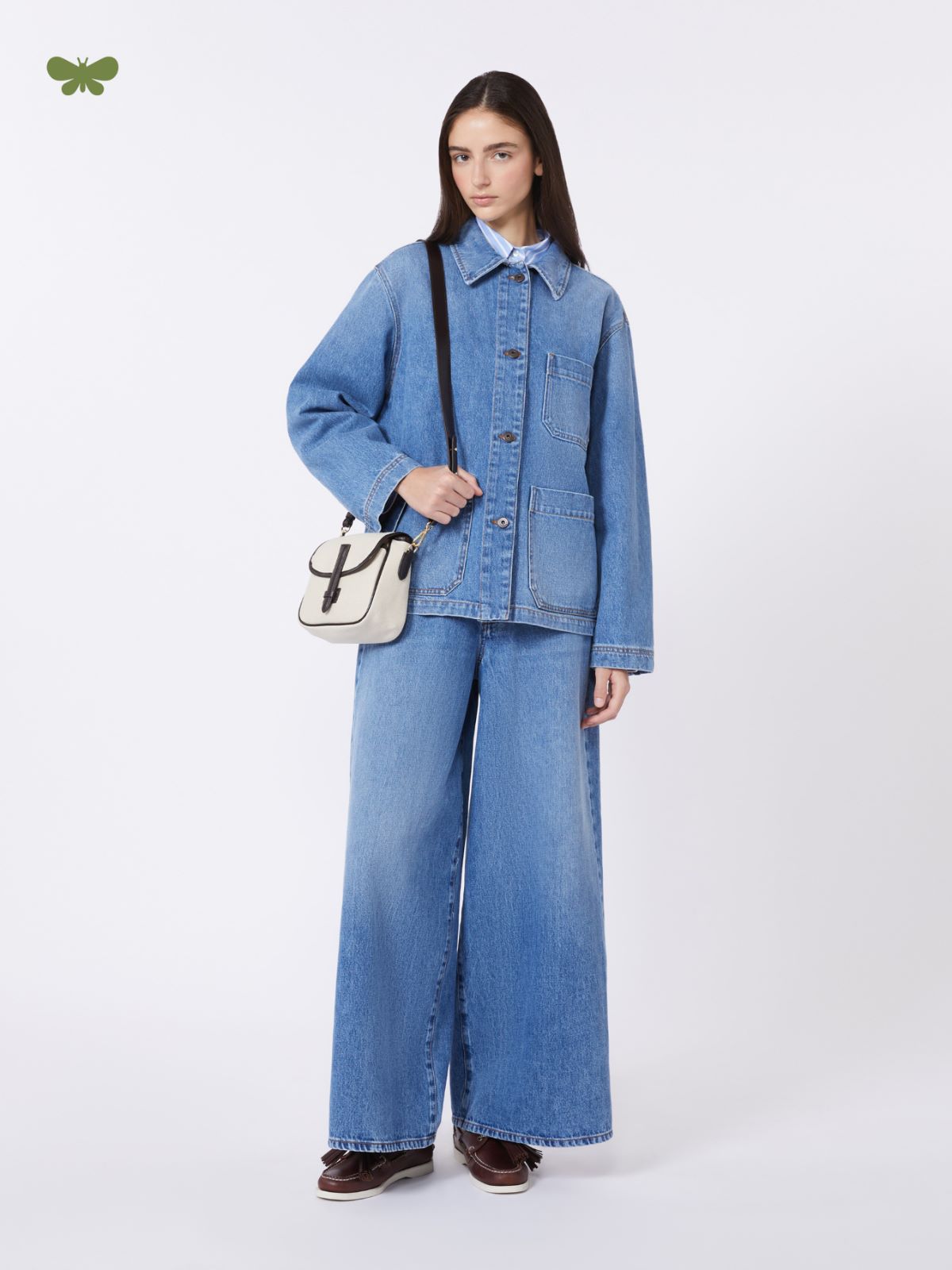 Wide, cotton denim jeans + NAVY - Max Mara