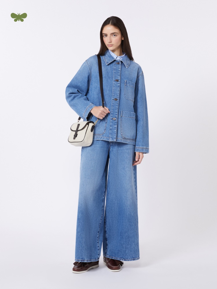 Wide, cotton denim jeans - NAVY - Max Mara