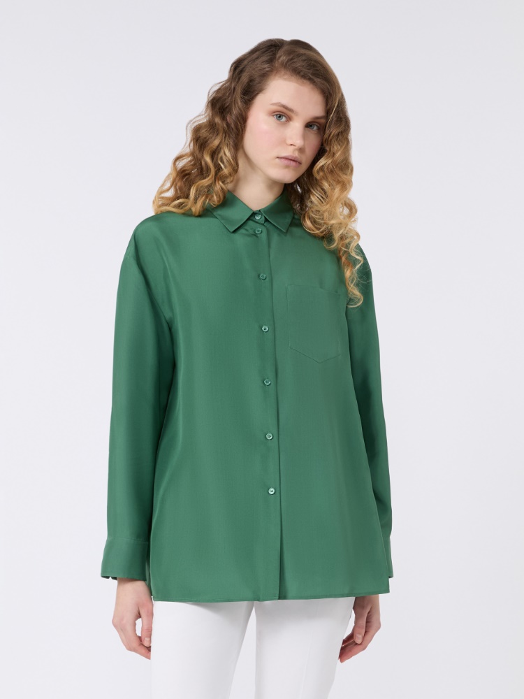 Silk habotai shirt - GREEN - Max Mara - 2