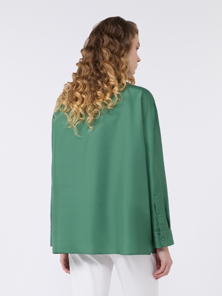 Silk habotai shirt - GREEN - Max Mara - 3