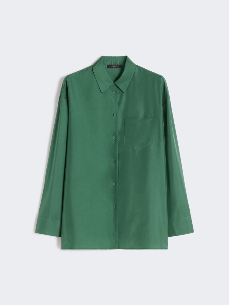 Silk habotai shirt - GREEN - Max Mara - 5