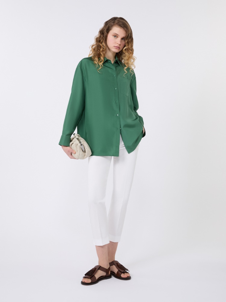 Silk habotai shirt - GREEN - Max Mara - 1