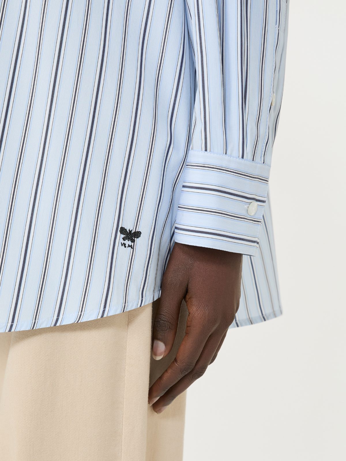 Oversized striped cotton shirt - LIGHT BLUE - Max Mara - 6