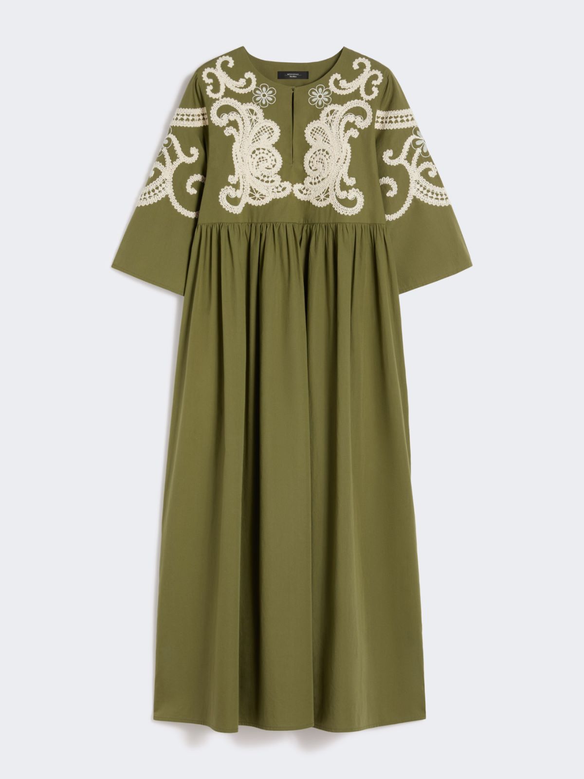 Soft cotton poplin dress - KAKI - 5