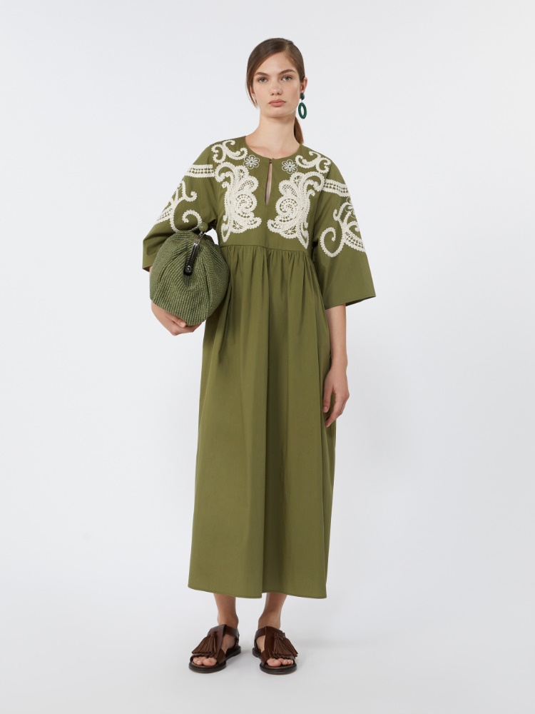 Soft cotton poplin dress - KAKI