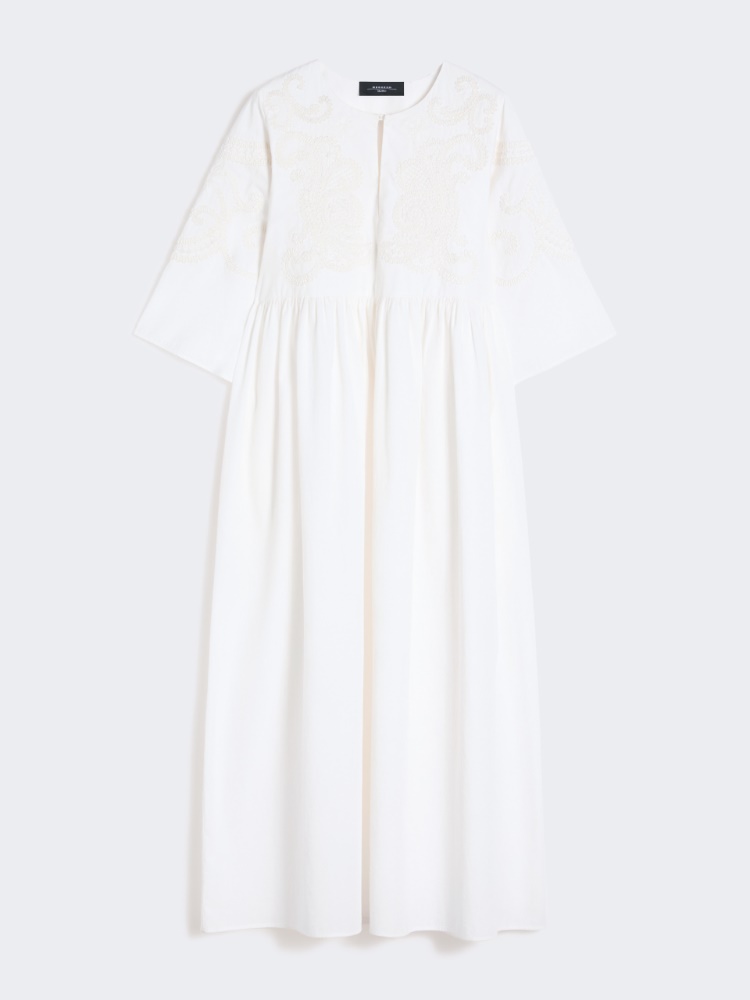 Soft cotton poplin dress - WHITE - 5