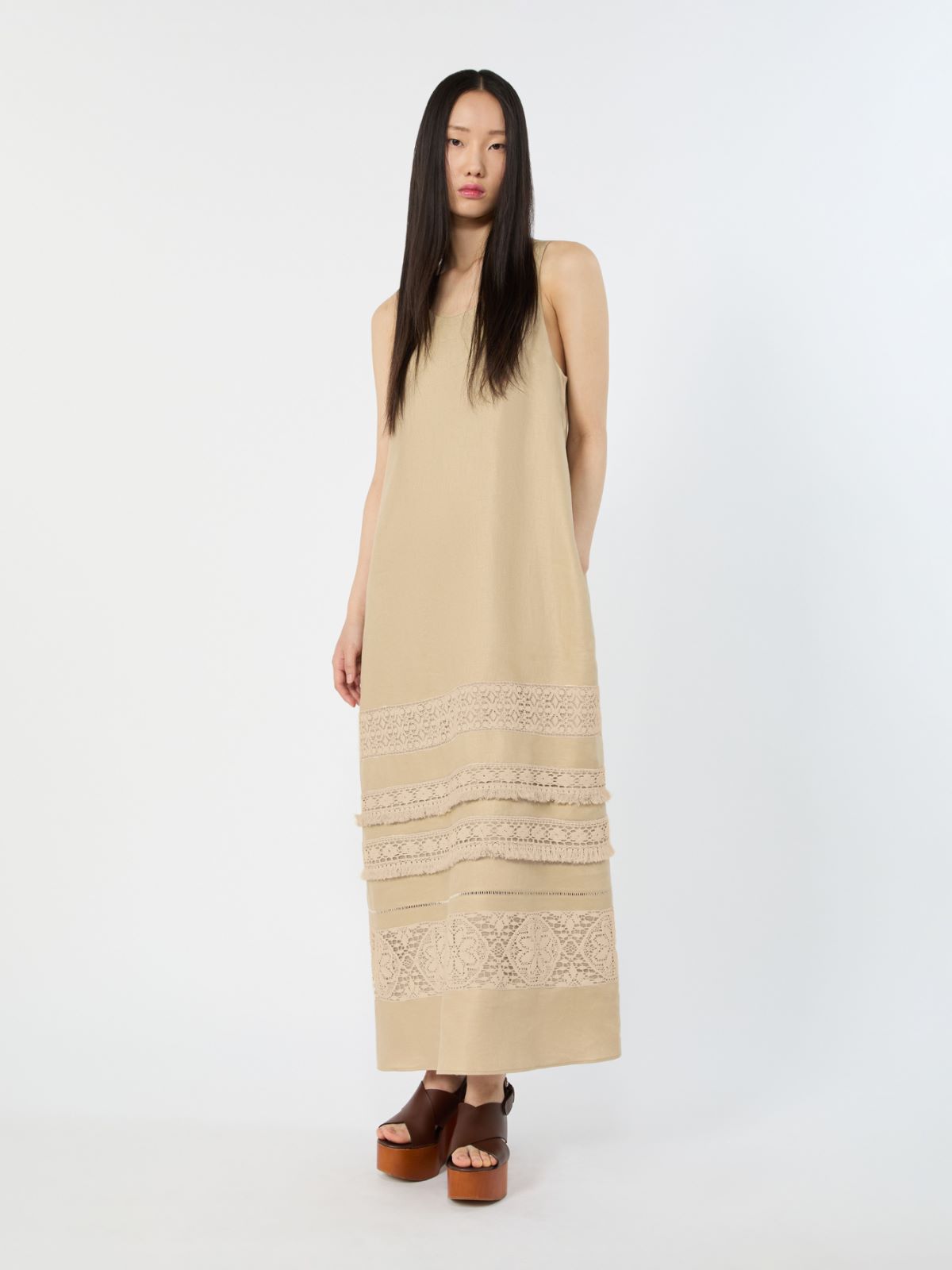 Long linen dress - SAND