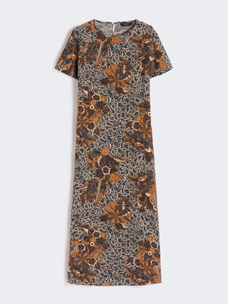Printed silk crêpe de Chine dress - NAVY - Max Mara