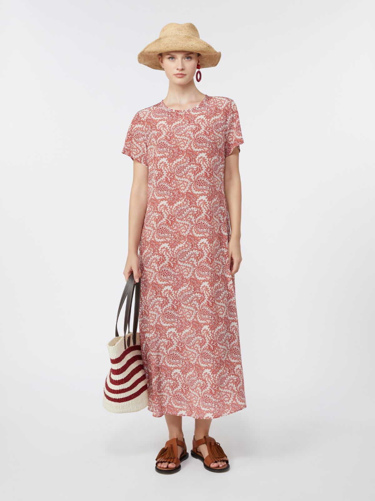 크레스포 실크 드레스 - CHERRY