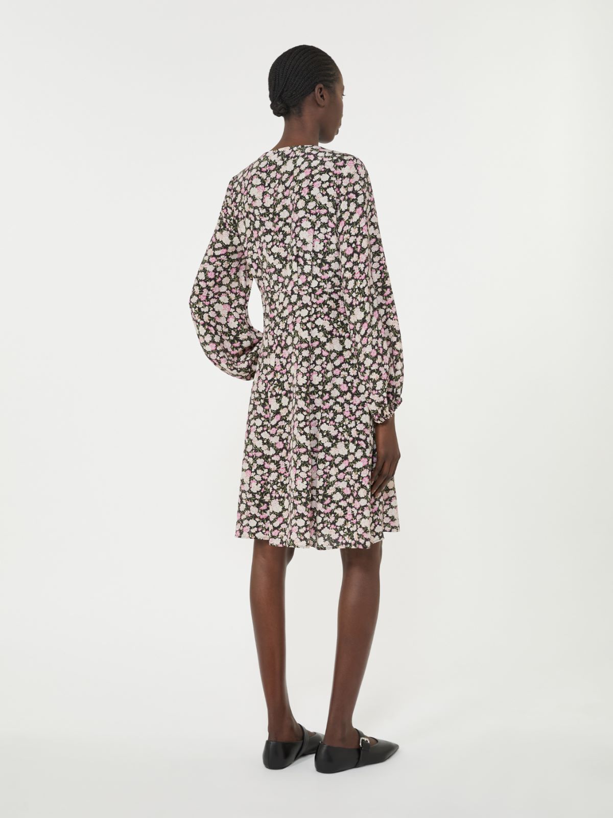 Printed silk dress - PINK - Max Mara - 5