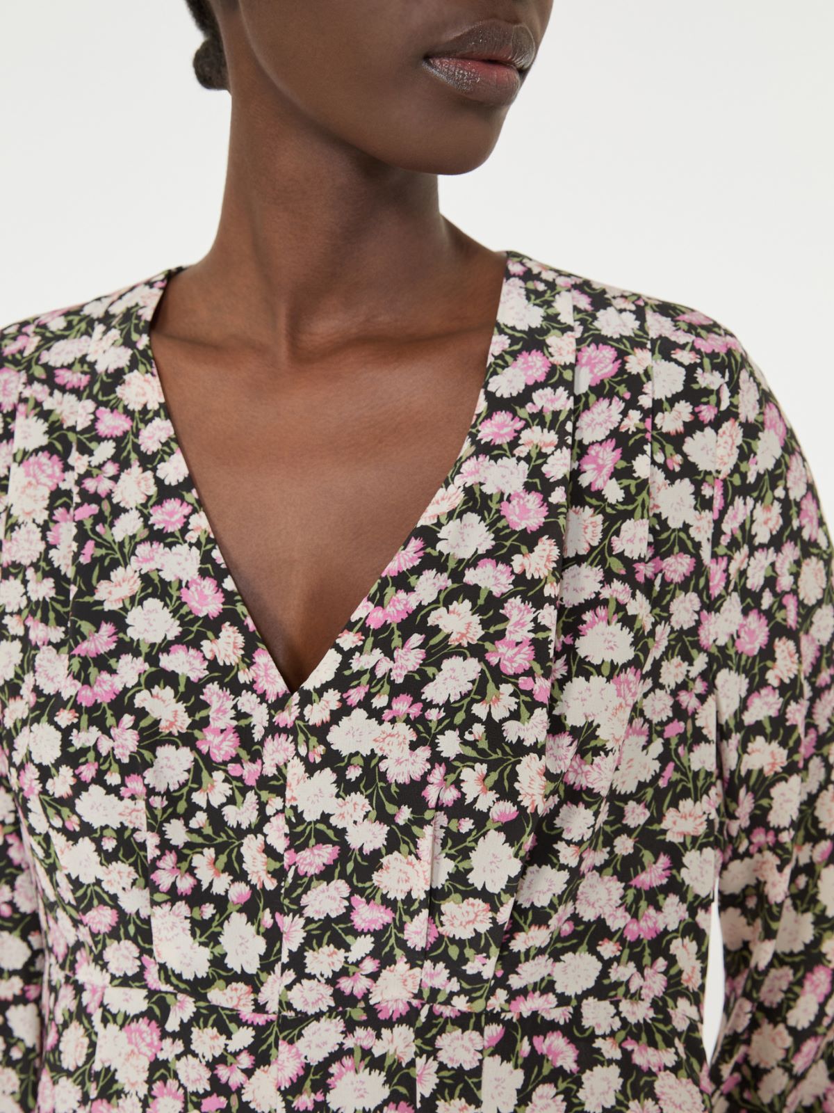 Printed silk dress - PINK - Max Mara - 5