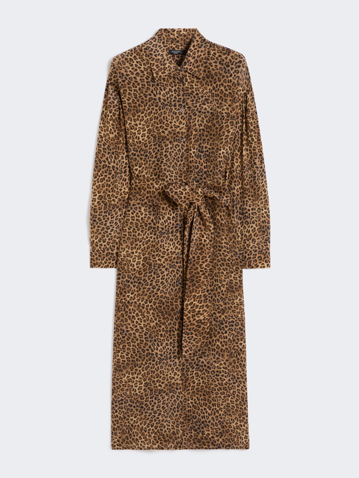 Printed silk crêpe de Chine shirt dress - CAMEL - Max Mara - 4