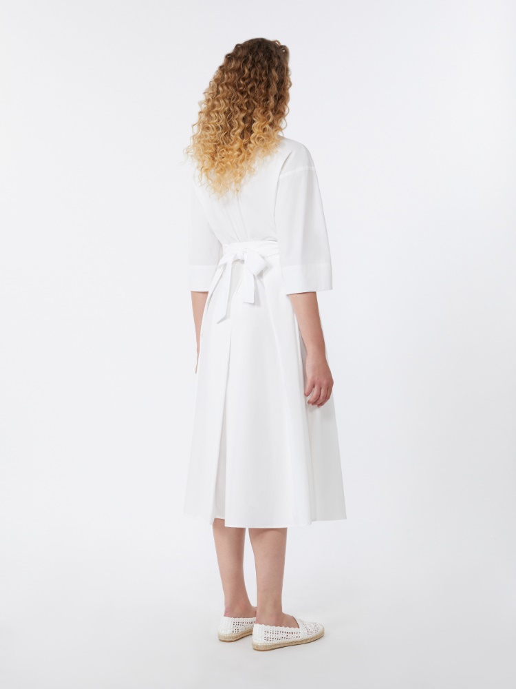 Cotton-poplin midi shirt dress - WHITE - Max Mara - 3