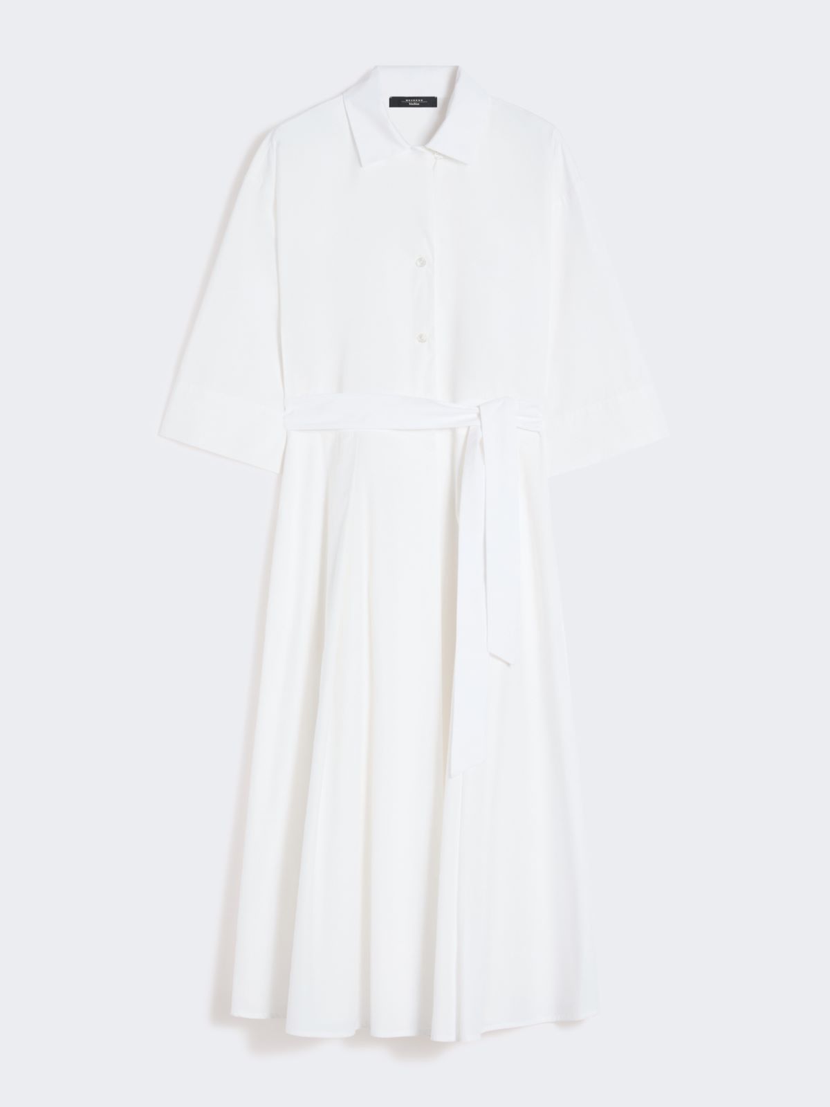 Cotton-poplin midi shirt dress - WHITE - Max Mara - 5