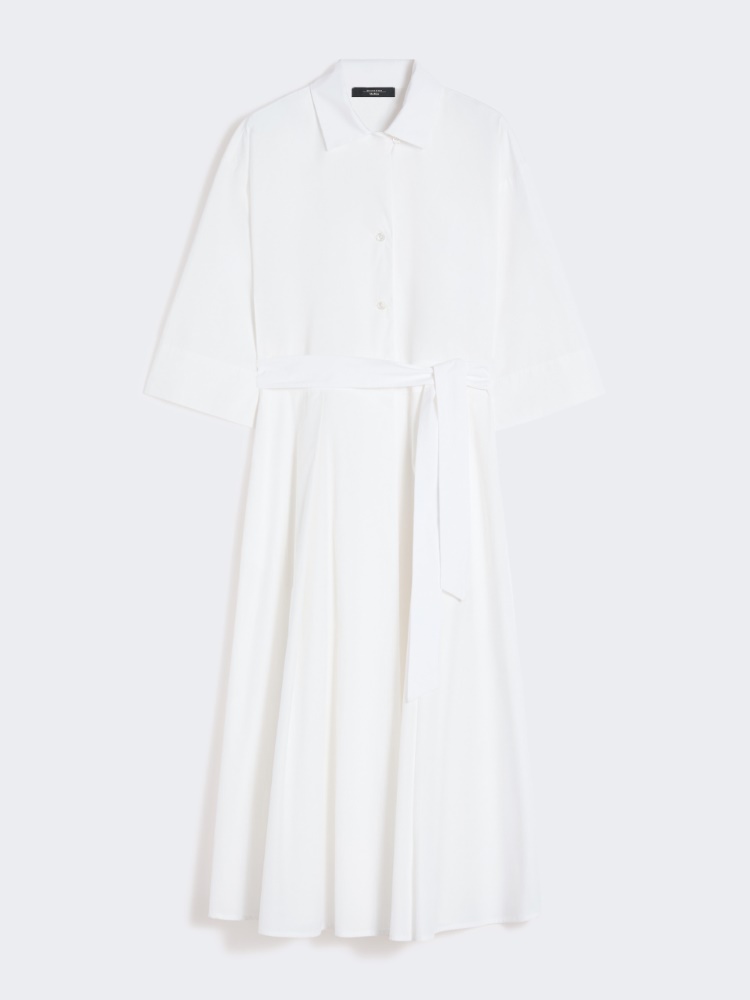 Cotton-poplin midi shirt dress - WHITE - Max Mara