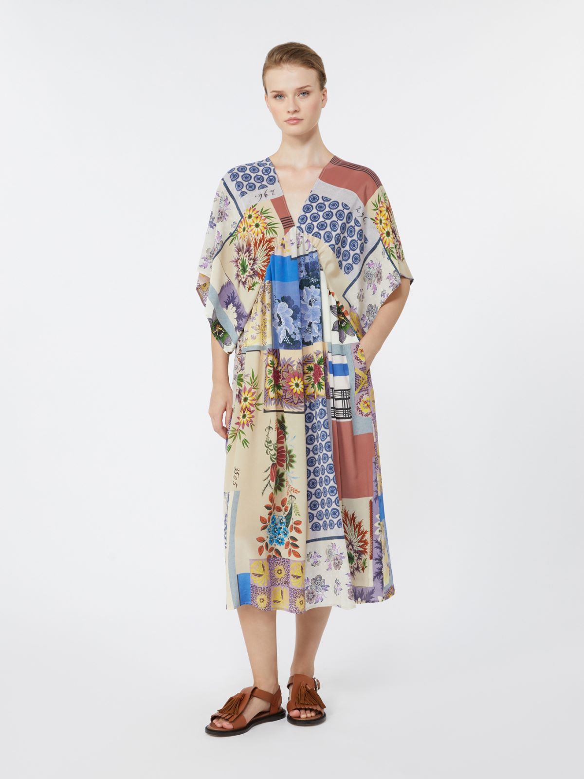 Printed silk crêpe de Chine midi dress - MULTICOLOUR - Max Mara - 8