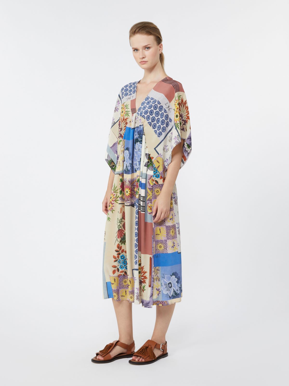 Printed silk crêpe de Chine midi dress - MULTICOLOUR - Max Mara - 8