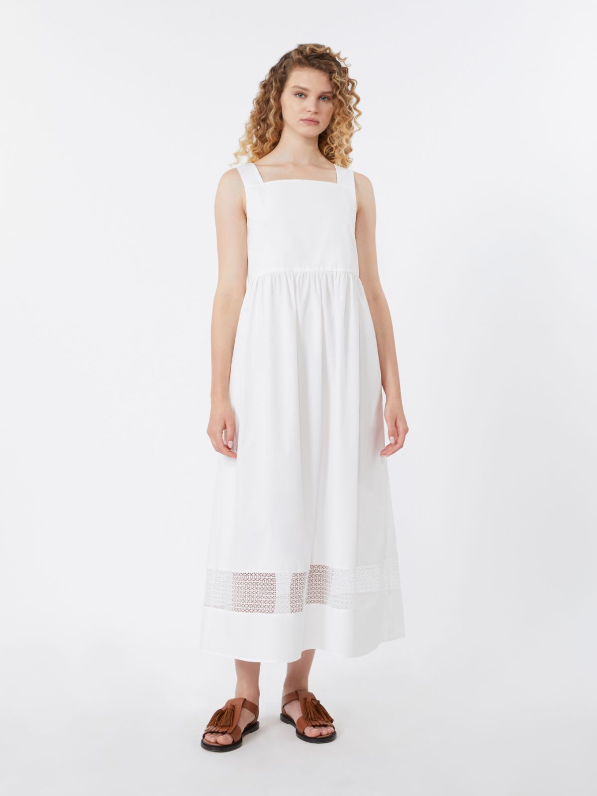 Cotton-poplin sleeveless dress - WHITE - Max Mara - 2