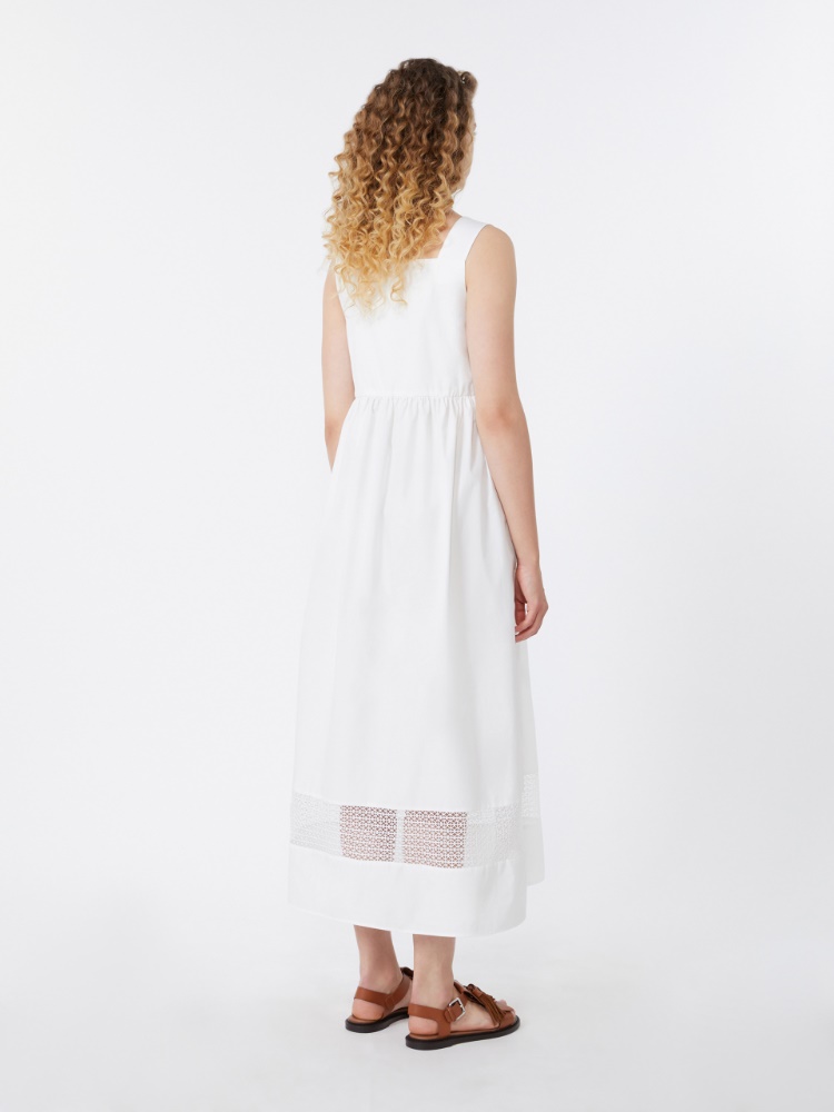 Cotton-poplin sleeveless dress - WHITE - Max Mara - 3