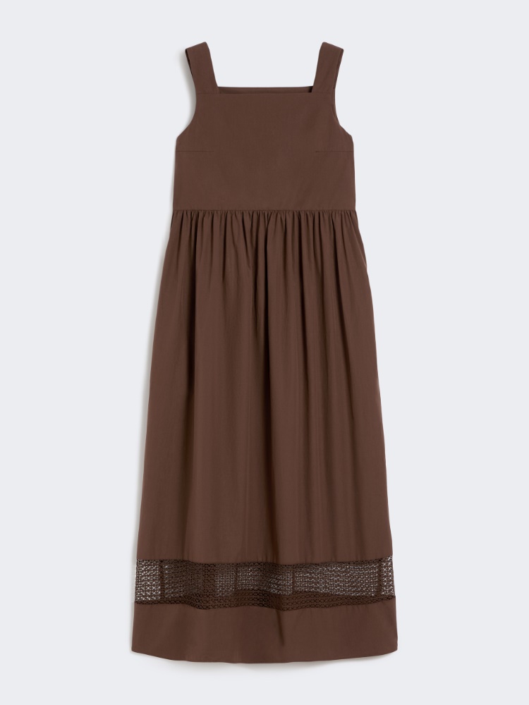 Cotton-poplin sleeveless dress - CHOCOLATE - Max Mara