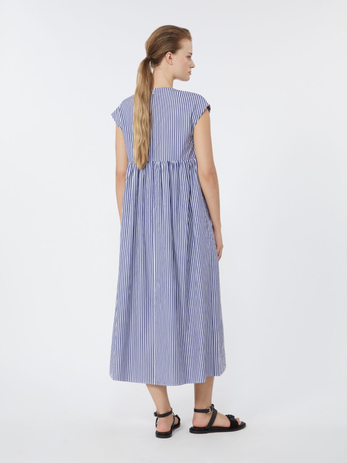 Cotton-poplin A-line dress - NAVY - Max Mara - 8