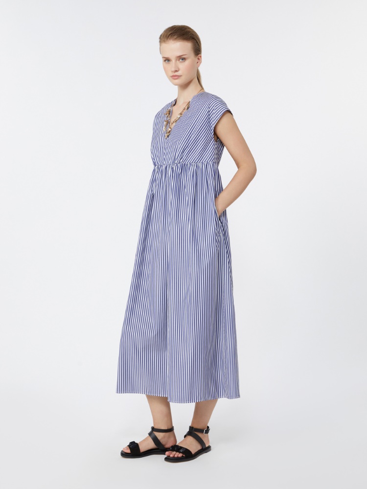 Cotton-poplin A-line dress - NAVY - Max Mara