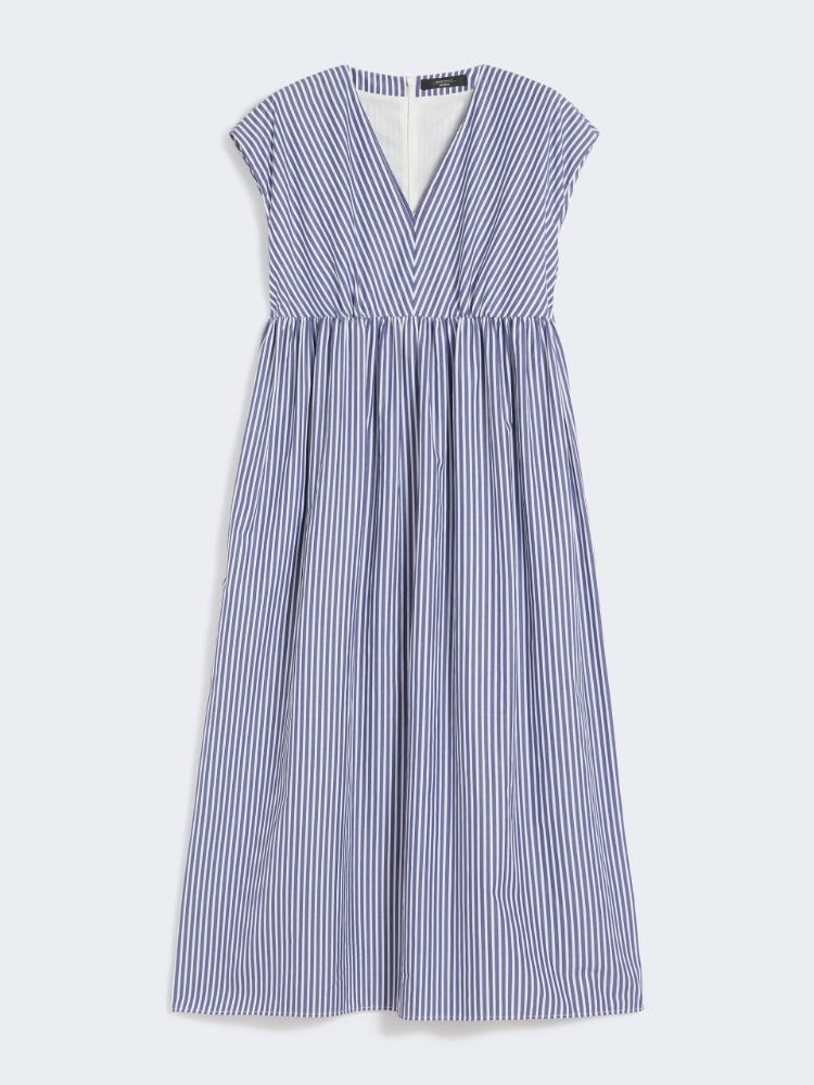 Cotton-poplin A-line dress - NAVY - Max Mara