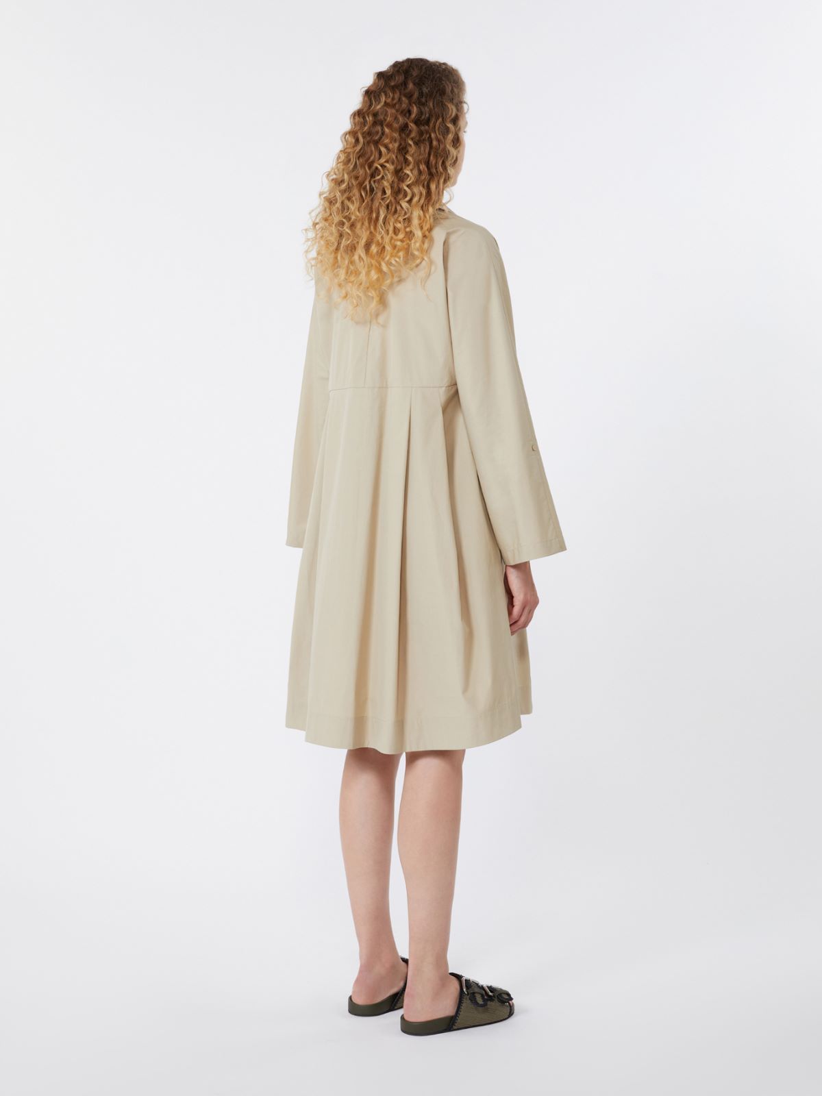 Abito svasato in popeline di cotone - SABBIA - Max Mara - 3