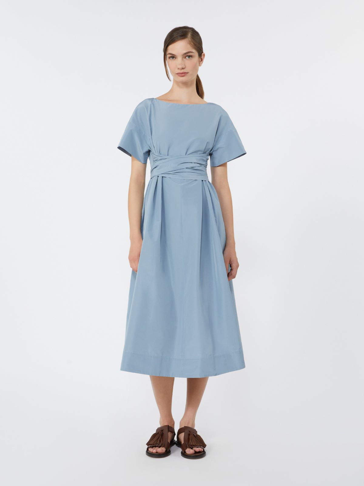 Flared taffeta dress - LIGHT BLUE - Max Mara - 4