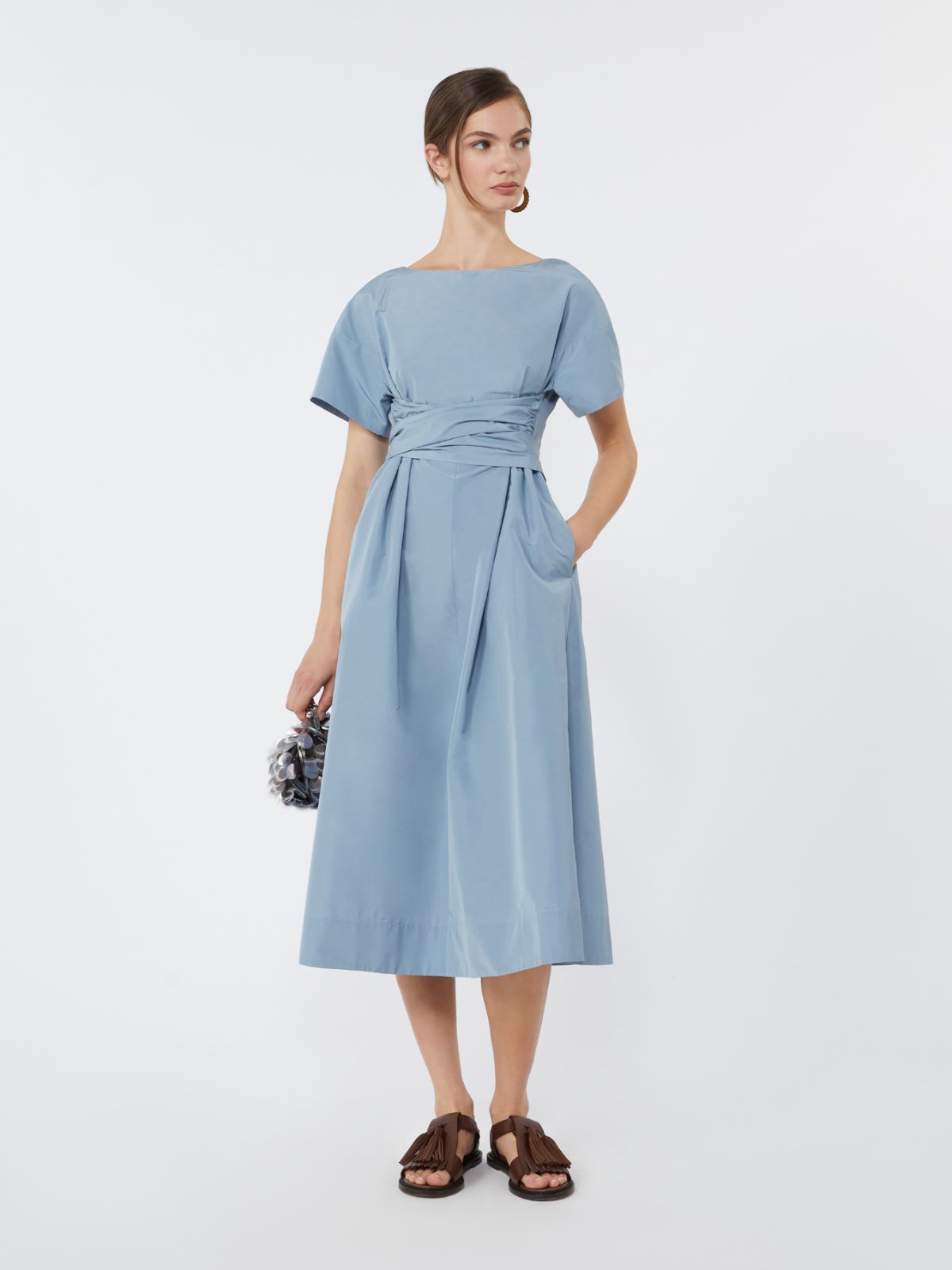 Flared taffeta dress - LIGHT BLUE - Max Mara
