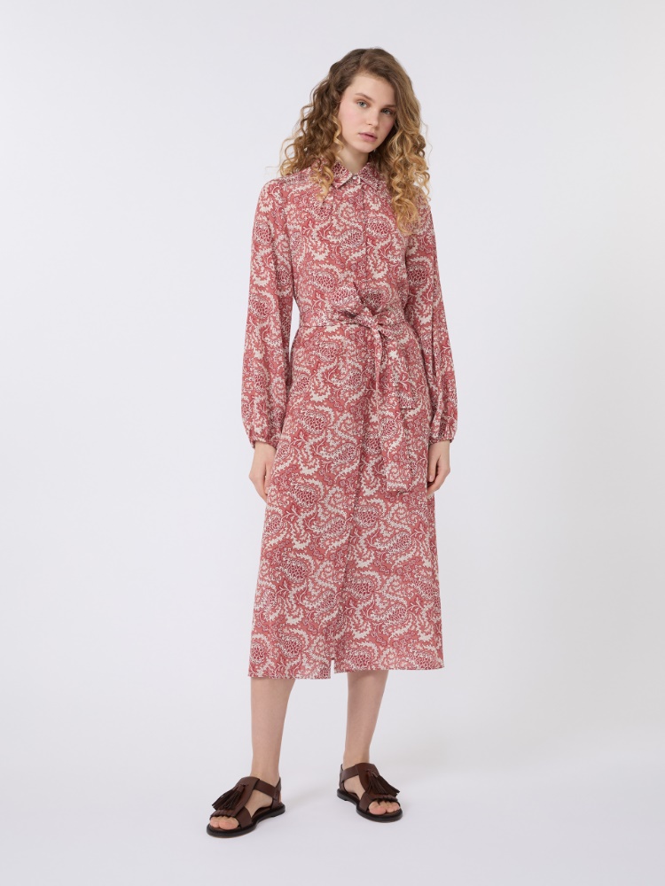 Printed silk shirt dress - CHERRY - Max Mara - 2