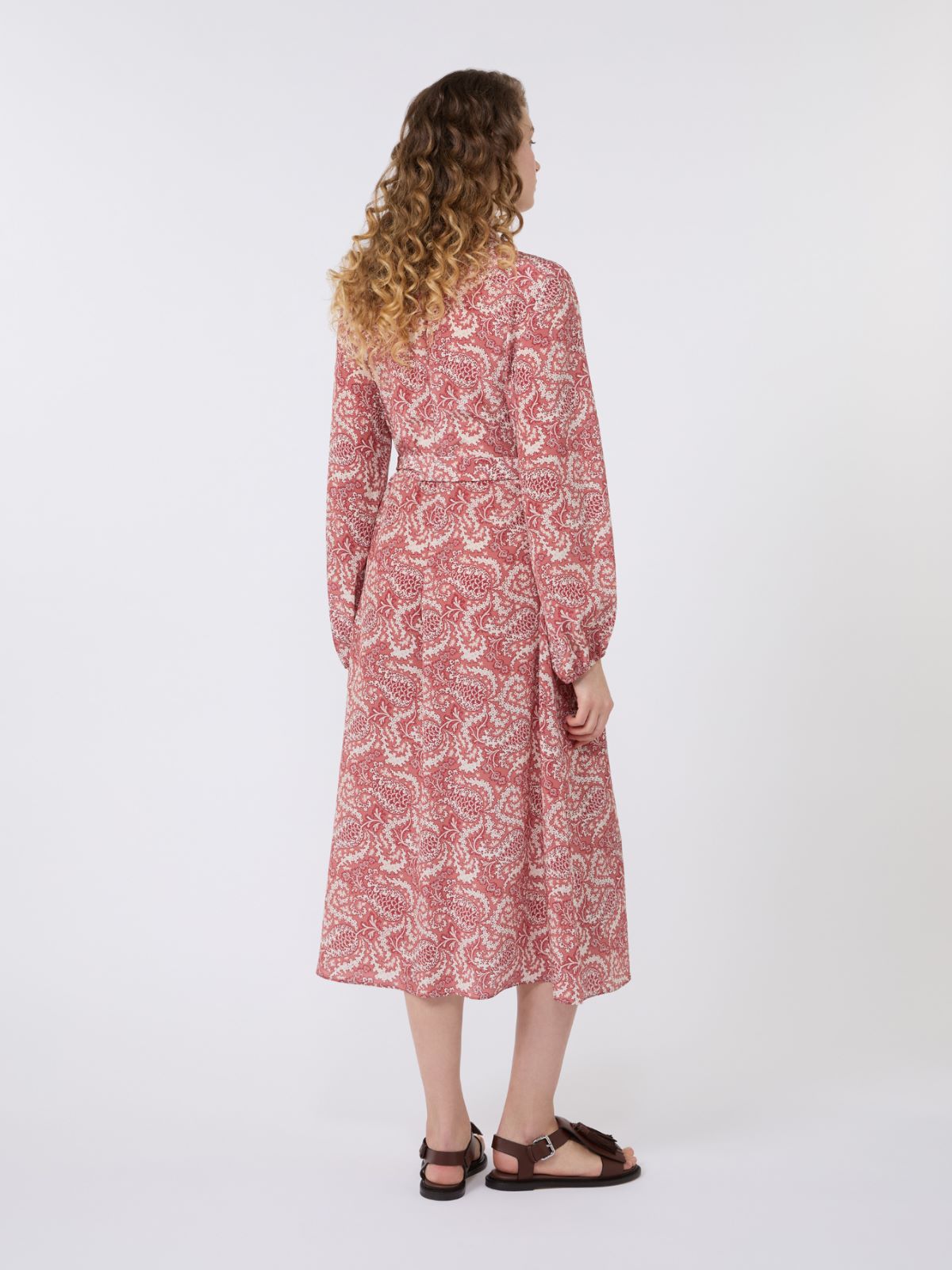 Printed silk shirt dress - CHERRY - Max Mara - 3