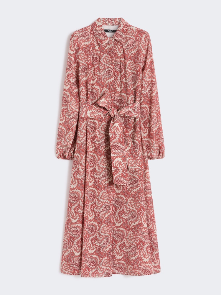 Printed silk shirt dress - CHERRY - Max Mara - 5