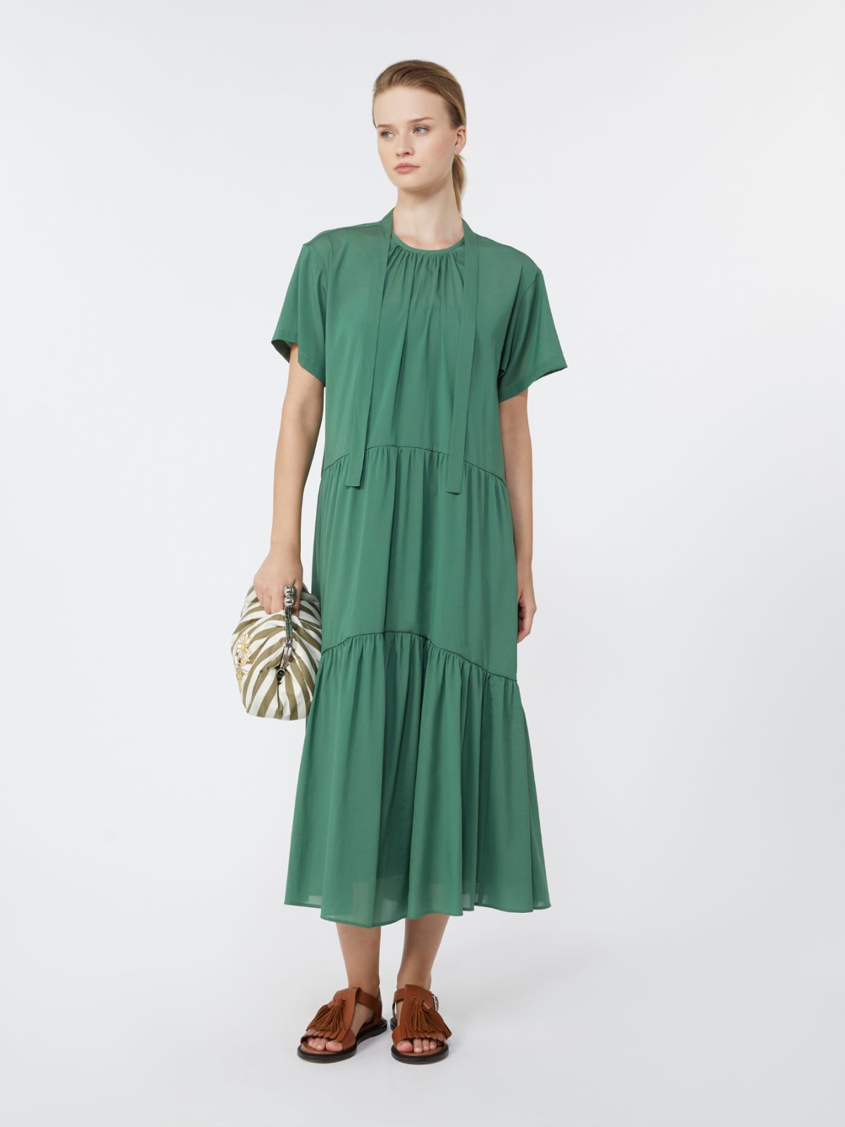 Technical cotton canvas dress - GREEN - Max Mara
