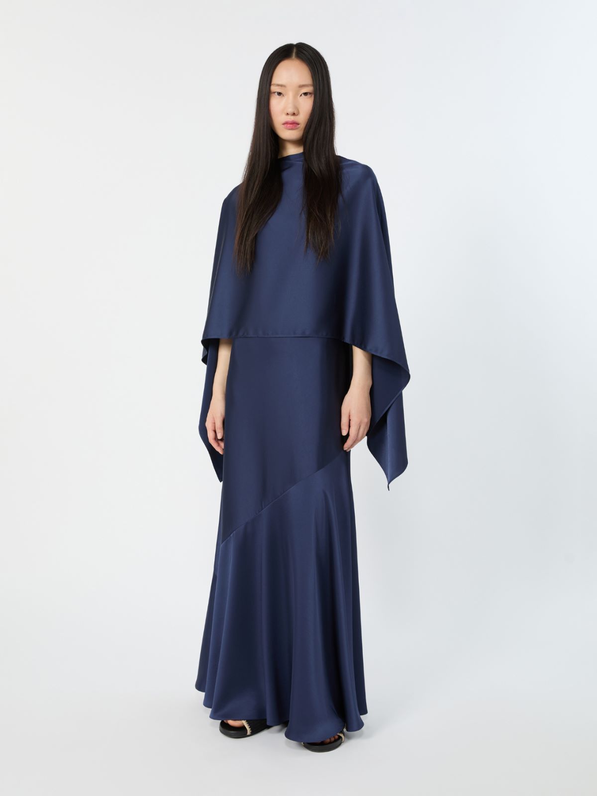 Satin slip dress - ULTRAMARINE